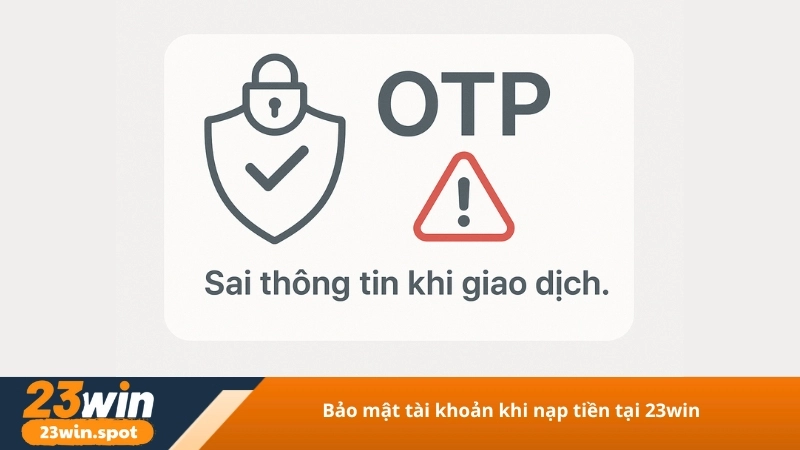 Bảo mật tài khoản khi nạp tiền tại 23win