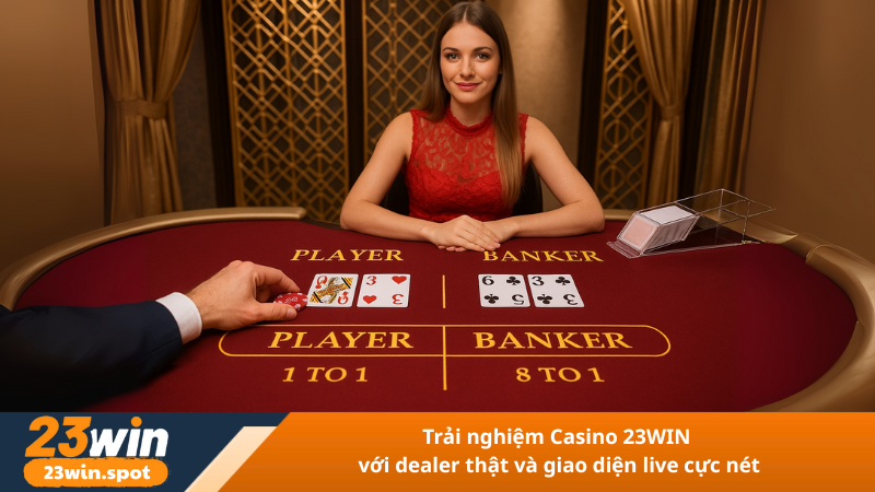 Trải nghiệm Casino 23WIN với dealer thật và giao diện live cực nét