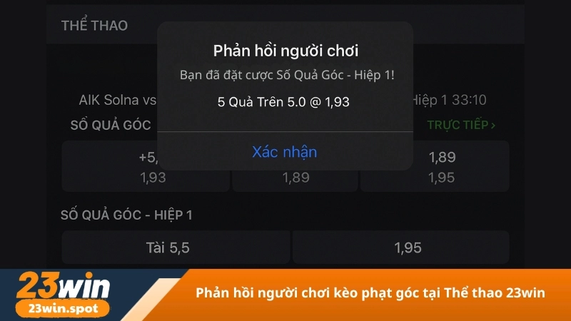 phản hồi người chơi kèo phạt góc tại Thể thao 23win